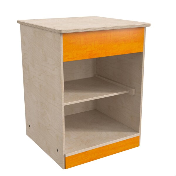 Flash Furniture Bright Beginnings Commercial Grade Wooden Kid's Two Shelf Kitchen Cabinet MK-ME03539-GG - main